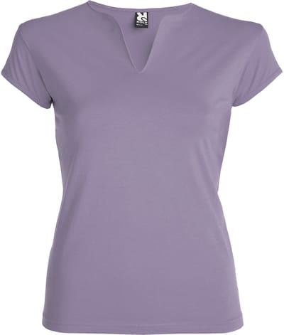 Dames V-hals getailleerd t-shirt model Belice Lavendel maat M