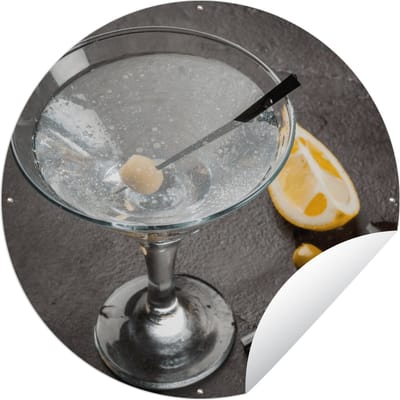 Tuincirkel Alcohol - Martini - Fruit - Olijven - 60x60 cm - Ronde Tuinposter - Buiten