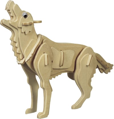 Wolf bouwpakket - hout - 23 x 18,5 cm - 3D Puzzel - Dieren