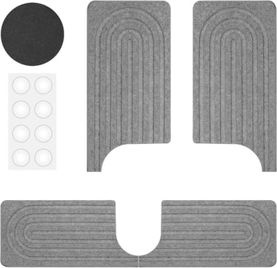 Waterafvoer Mat Grijs, 40 × 10 cm, U-vormige Bescherming voor Keukenkraan, Sneldrogend, Antislip, Vaatwasserbestendig, Splash Guard