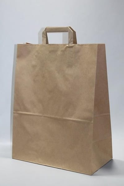 Draagtassen Papier 22x11x36cm Bruin Kraft 70 g/qm (50 stuks)