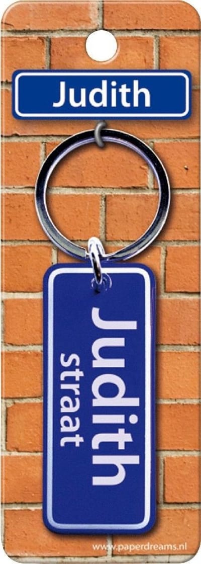 Paper Dreams Sleutelhanger Straatnaam Judith 9 Cm Staal Blauw