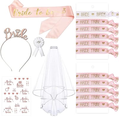 Dailygoody - 16-delige Bride to Be-armbanden - vrijgezellenfeest accessoires - milieuvriendelijke materialen - gouden letters - teambruidsjerp - bruid...