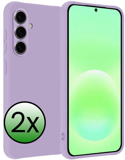 Hoesje 2 Stuks - Geschikt voor Samsung Galaxy A57 - Sterk & Shockproof - Case Siliconen - Back Cover - Telefoon Hoes - Lila