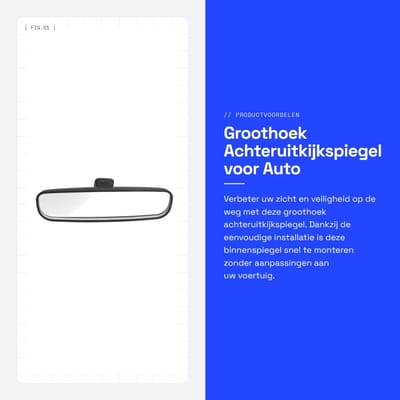 Dailygoods- Achteruitkijkspiegel Groothoek - Binnenspiegel - Eenvoudige installatie - Verbeterde veiligheid - Gestroomlijnd ontwerp - ABS materiaal