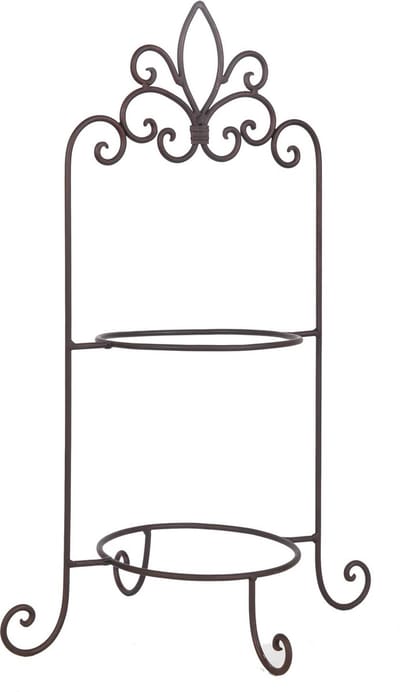 Clayre & Eef Etagère voor 2 borden 38x30x57 cm Bruin IJzer