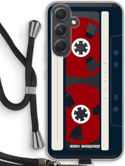 Case Company® - Hoesje met koord geschikt voor Samsung Galaxy A54 hoesje met Koord - Here's your tape - Telefoonhoesje met Zwart Koord - Bescherming aan alle Kanten en Over de Schermrand