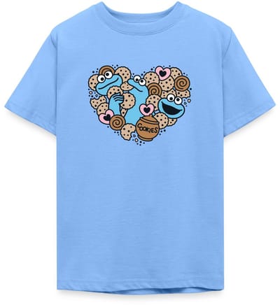 Sesamstraat Hart Met Koekiemonster T-Shirt Tiener