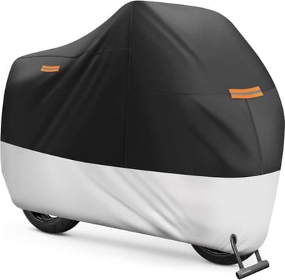 Vorhot XXL Motorhoes 210D Oxford-stof sluitgaten waterdicht winterbestendig 245 x 105 x 125 cm. Geschikt voor binnen en buiten. Motorhoes