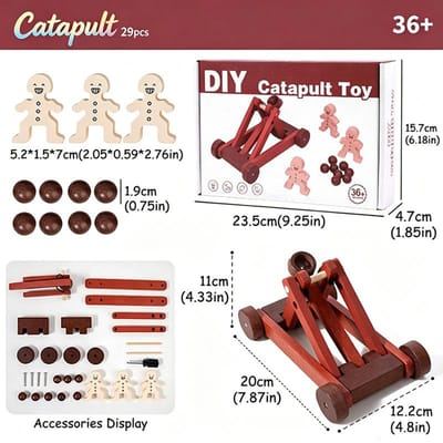 Ensemble de jouets d'équipement de siège cannon en bois à assembler soi-même pour enfants, assemblage par vis, modèle d'avion, catapulte, blocs de construction éducatifs, cadeau pour garçons