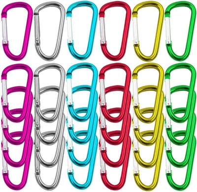 Professionele 5 cm Carabiner D-Buckle met Lock en D-Spring, Mini Haak voor Sleutelhanger - 30 Stuks Veilig en Duurzaam voor Diverse Toepassingen