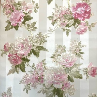 Bloemen behang glitter strepen rozen, mooie roosjes glim 30446-4