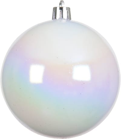 Decoris kerstballen - 16x - wit parelmoer - 4 cm - kunststof - kerstballen set - boomdecoratie - kerstversiering