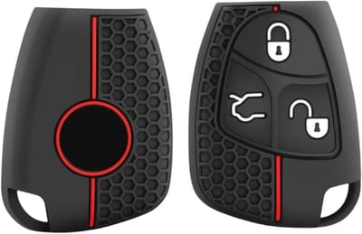 Siliconen afstandsbediening sleutelhoes voor Mercedes Benz C, B, E klasse - Bescherming, Duurzaam, Zwart 2/3/4 knoppen
