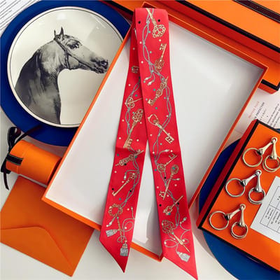 Zijde Hoge Kwaliteit Luxe Sjaal Dames Hoofdband Haarband Foulard Striklint Neckerchief Smalle Sjaals Accessoires 5x85cm red