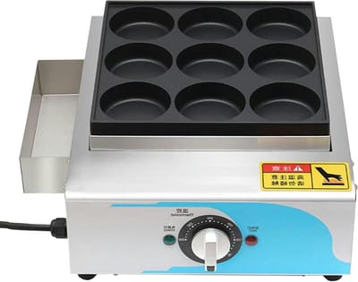 Omelet Maker - Ei Burger Machine - Ontbijt Bereiden - 9 Gaten - 31.3x37.2x13.5CM - Zilver