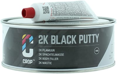 CROP Polyester Plamuur 2K - 750 ml - Reparatie voor Auto - Autoplamuur met Verharder - 2 Componenten Vulmiddel - Zwart