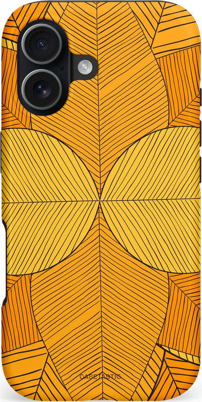Casetastic hoesje geschikt voor Apple iPhone 17 - MagSafe - Dubbellaagse bescherming - Rasterblad - Fashion Case - Okergeel Oranje