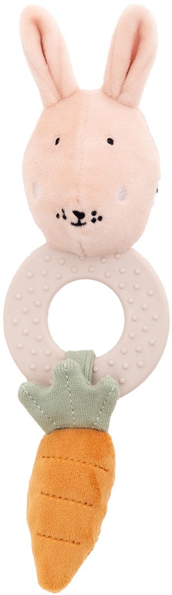 Trixie Bijtspeeltje Mrs. Rabbit â€“ 3m+ â€“ siliconen ring â€“ Knispergeluid - Ideaal als geboortegeschenk