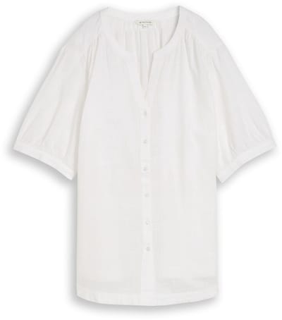 Tom Tailor - Plus Size - Katoenen blouse - Maat 46 - White