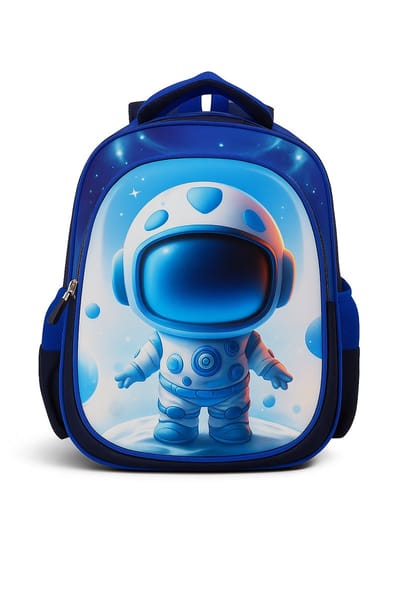 BoefieBoef Astronaut Waterdichte 3D Kinder Rugzak 9L – Ergonomische & Lichtgewicht Schooltas – Voor Peuter & Kleuter – Duurzaam Nylon – Comfortabel Rugpaneel – Jongens & Meisjes – Vrolijke Kinderrugtas voor Basisschool