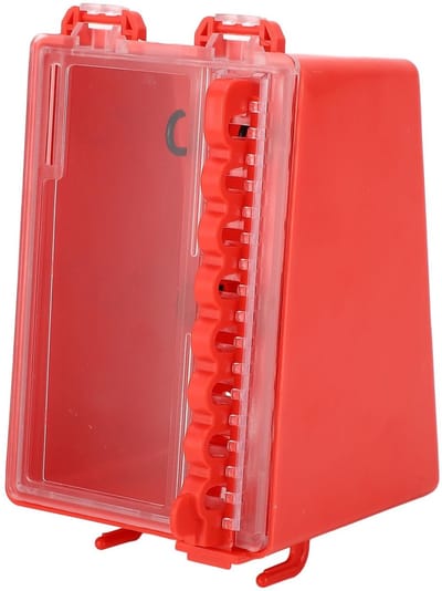 Dailygoods- Lockout Tagout Box - Draagbare Lockout Tagout Box - Sleutelopslag - 6 Haken Binnenkant - 2 Haken Buiten - Duurzaam Materiaal - 120 x 98 x 180 mm - Sleutelbox