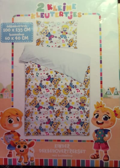 2 Kleine Kleutertjes  --  Kinder dekbedovertrek 100 X 135 cm + kussensloop 60 X 40 cm