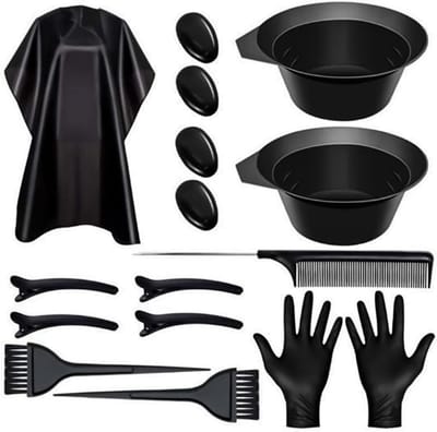 DIY Haarverf Kit met 16 Stuks: Tinting Bowl, Borstel, Handschoenen en Oor Covers voor Perfecte Kleuring en Bleken