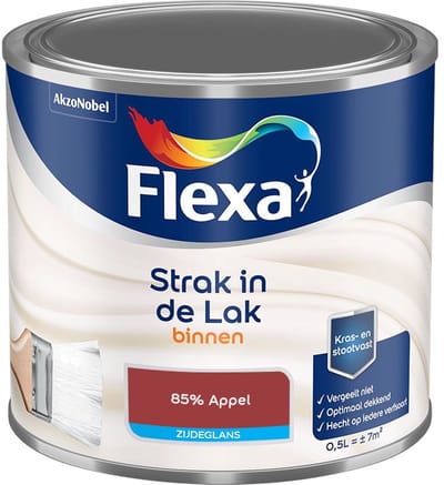 Flexa - Strak In De Lak Binnenlak Zijdeglans - 85% Appel - Mengverf - 500 Ml
