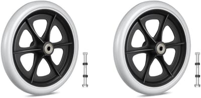 2 Stuks 8 Inch Voorwielen voor Mobiliteit - Vervangende Rubberwielen voor Rollators, Universele Wielen en Banden voor Ouderen