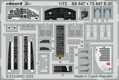 Eduard Modelbouwdecoratie - SS847 Accessoires voor Hawkeye E-2C - Photo-etch