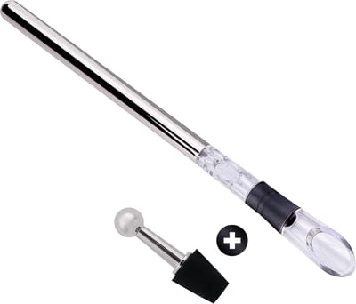 DIVERZA Wijnkoeler Stick – Wijn Koeler Staaf – Wijn Fles Koeler – Wijnschenker – Wijnstopper – Wijn Koelstaaf – Kerstcadeau