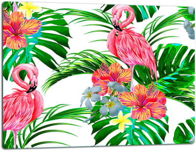 TMK ArtDeko - Snijplank - 52x40cm - Veilig Glas - decoratief Flamingomotief