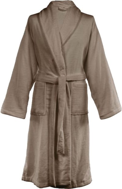 TISECO - Badjas TRIGA - katoen - badstof, met zakken - S/M, taupe