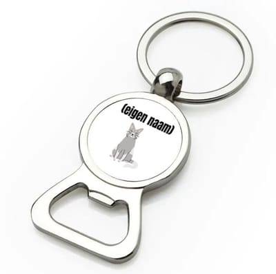 Akyol - kat met eigen naam flesopener - Katten - katten liefhebbers - iemand die houdt van katten - verjaardag - cadeau - kado - 9 bij 3 cm