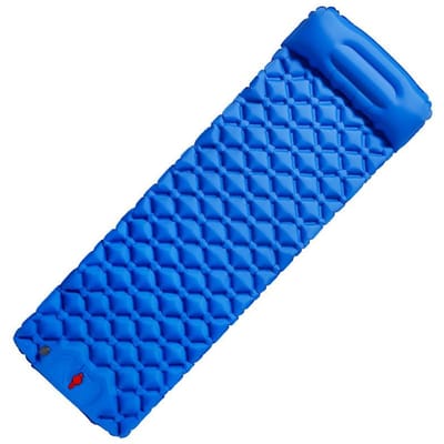 Nieuwe Outdoor Voet Tpu Opblaasbare Matras Eén Persoon Draagbaar Lichtgewicht Campingmatras Picknickmat Strandmat A blue