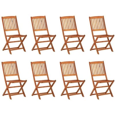 vidaXL - 9-delige - Tuinset - 220x90x75 - cm - massief - acaciahout