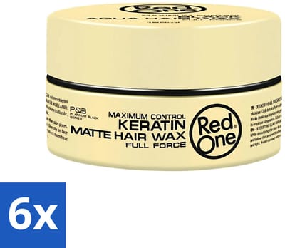 Red One - Haarwax - Keratin Matte - Versterkende Styling - Voor Sterke Hold & Matte Look - 150 ml - Voordeelverpakking - 6 stuks