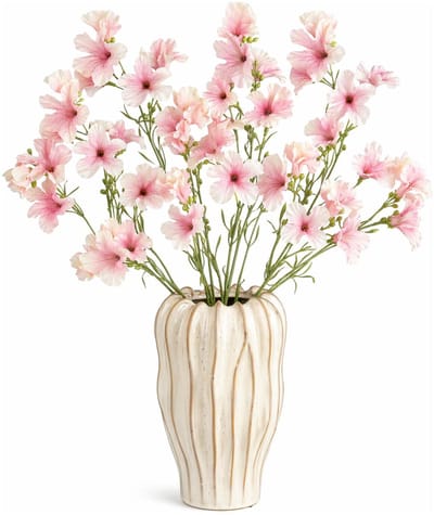 Mica Decorations Kunstbloem Petunia Floral - 8x - H89 cm - roze - kunststof - stelen kunstbloemen - boeket - rozen bloemetjes