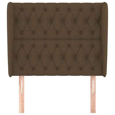vidaXL - Hoofdbord - met - randen - 93x23x118/128 - cm - stof - donkerbruin