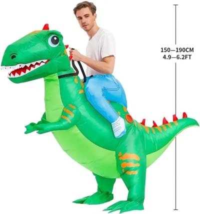 Bovista Dino Pak - Kostuum - Opblaasbaar - Dinosaurus - Opblaas - Halloween - Carnavalskleding - Heren - Dames - Volwassenen - T rex - Groen