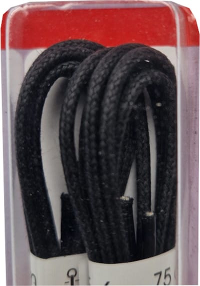 Ronilux Veters - 2 Paar - Zwart - Dun Rond - Wax - Lengte 75 cm - Dikte 2 mm - Schoenveter