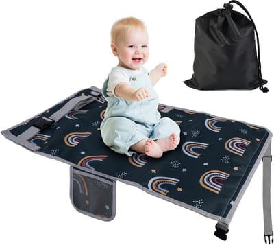 Voetsteun vliegtuig - Reisbed kinderen - Comfortabel reizen - Opvouwbare uitbreiding - 76 x 445 cm - Grijs