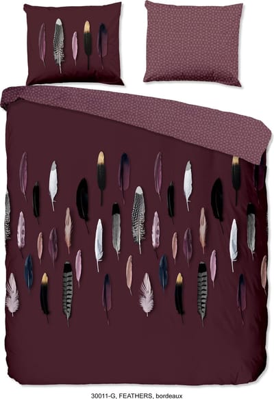 Good Morning dekbedovertrek veren - Lits jumeaux 240x200/220 cm - Rood - 100% Katoen renforce