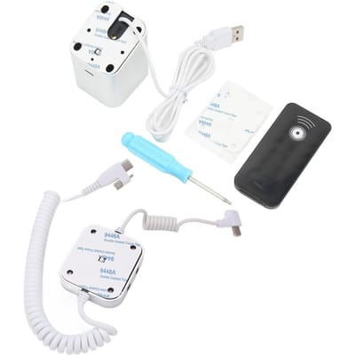Diefstalbeveiliging Mobiele Telefoon Displaystandaard 95?120dB Beveiligingsalarm Snel Opladen Infrarood Afstandsbediening white