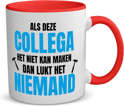 Akyol - als deze collega koffiemok - theemok - rood - Collega - een collega - werk - afscheidscadeau - verjaardagscadeau - kado - 350 ML inhoud