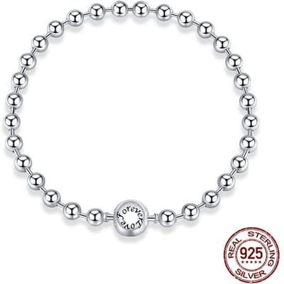925 Sterling Zilveren Armband – Tonvormige Kliksluiting , Zirkonia , Bangle Armband , Kettingarmband , Bedel , Maten 17 –21 19cm