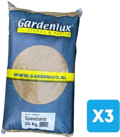 Gardenlux Speelzand - Zandbakzand voor Kinderen - Gecertificeerd - Voordeelverpakking 3 x 20 kg