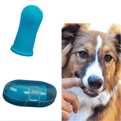 Vingerborstel voor huisdieren - Siliconen tandenborstel voor honden en katten