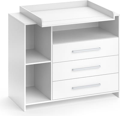 Vicco Oskar Luiertafel – 113 x 100 cm met 3 grote laden Wit